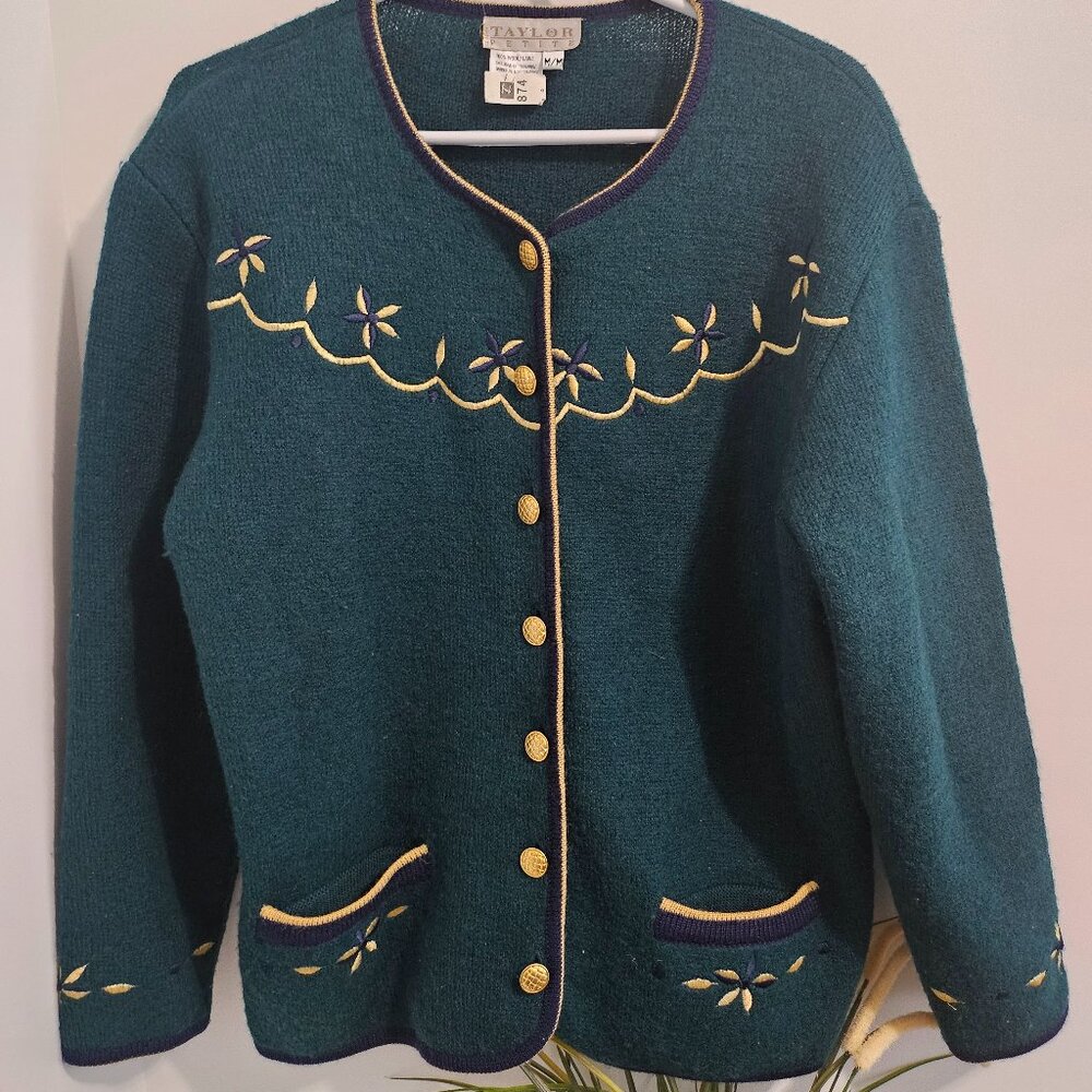 Cardigan vintage Taylor petite 100% laine